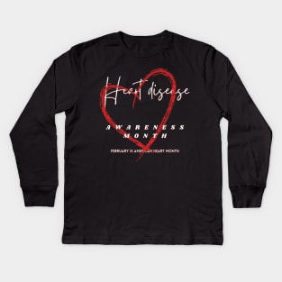 Heart disease awareness month Kids Long Sleeve T-Shirt